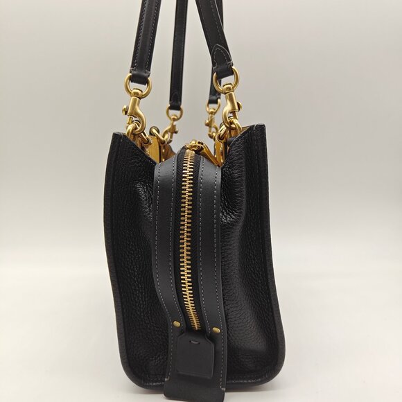 Coach Black and Yellow Leather Handbag - Picture 4 of 15